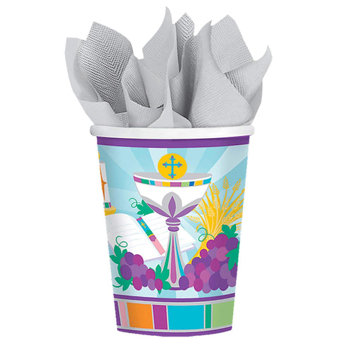 Amscan Mi Primera ComuniÃƒÆ’Ã†â€™Ãƒâ€šÃ‚Â³n First Communion Party Paper Cups Tableware, 9 Ounces, Pack of 8