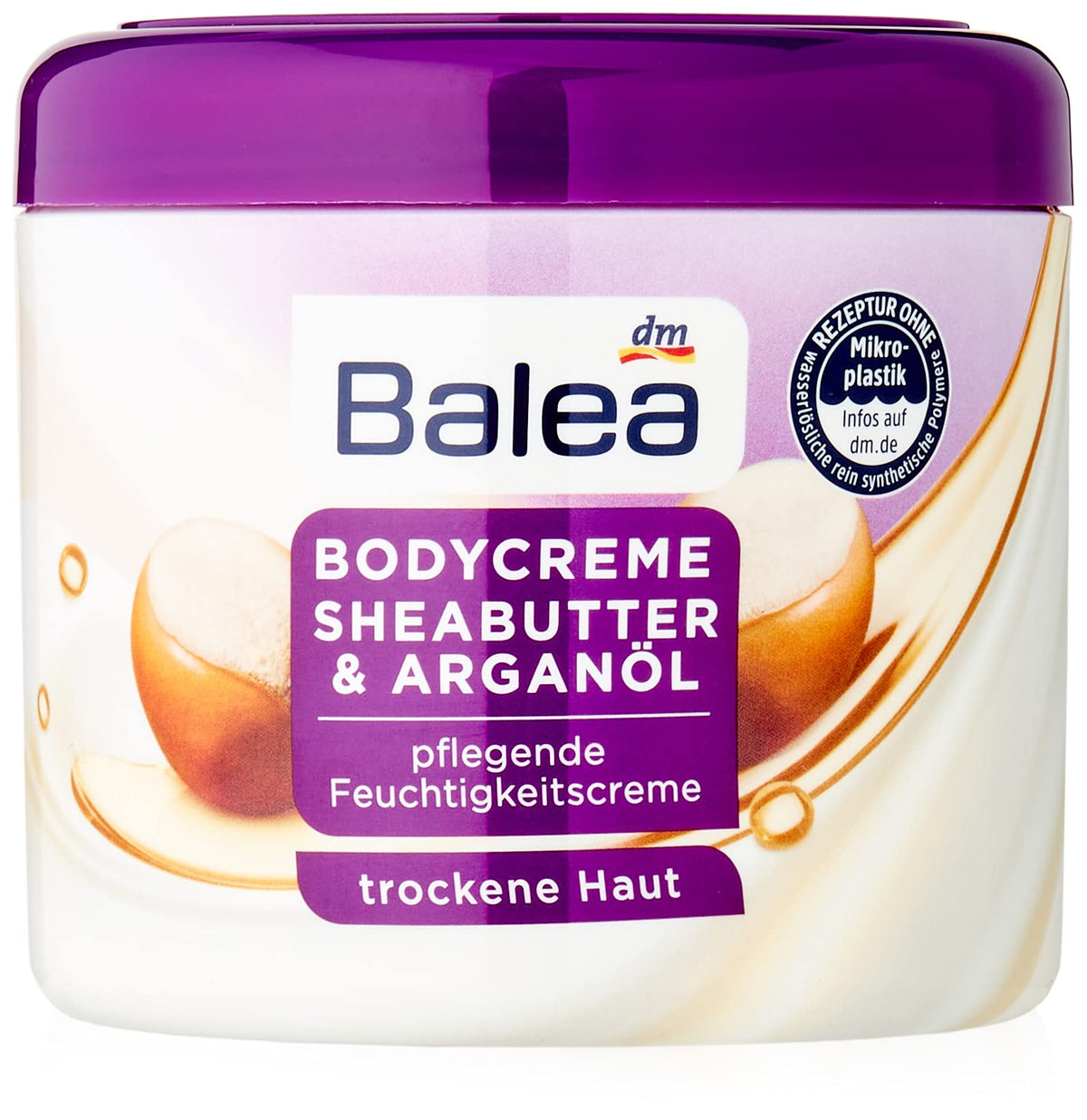 Balea Body Cream Shea Butter with Valuable Argan Oil for Dry Skin (500 ml)