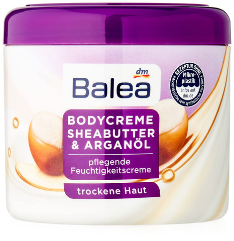 Balea Body Cream Shea Butter with Valuable Argan Oil for Dry Skin (500 ml)