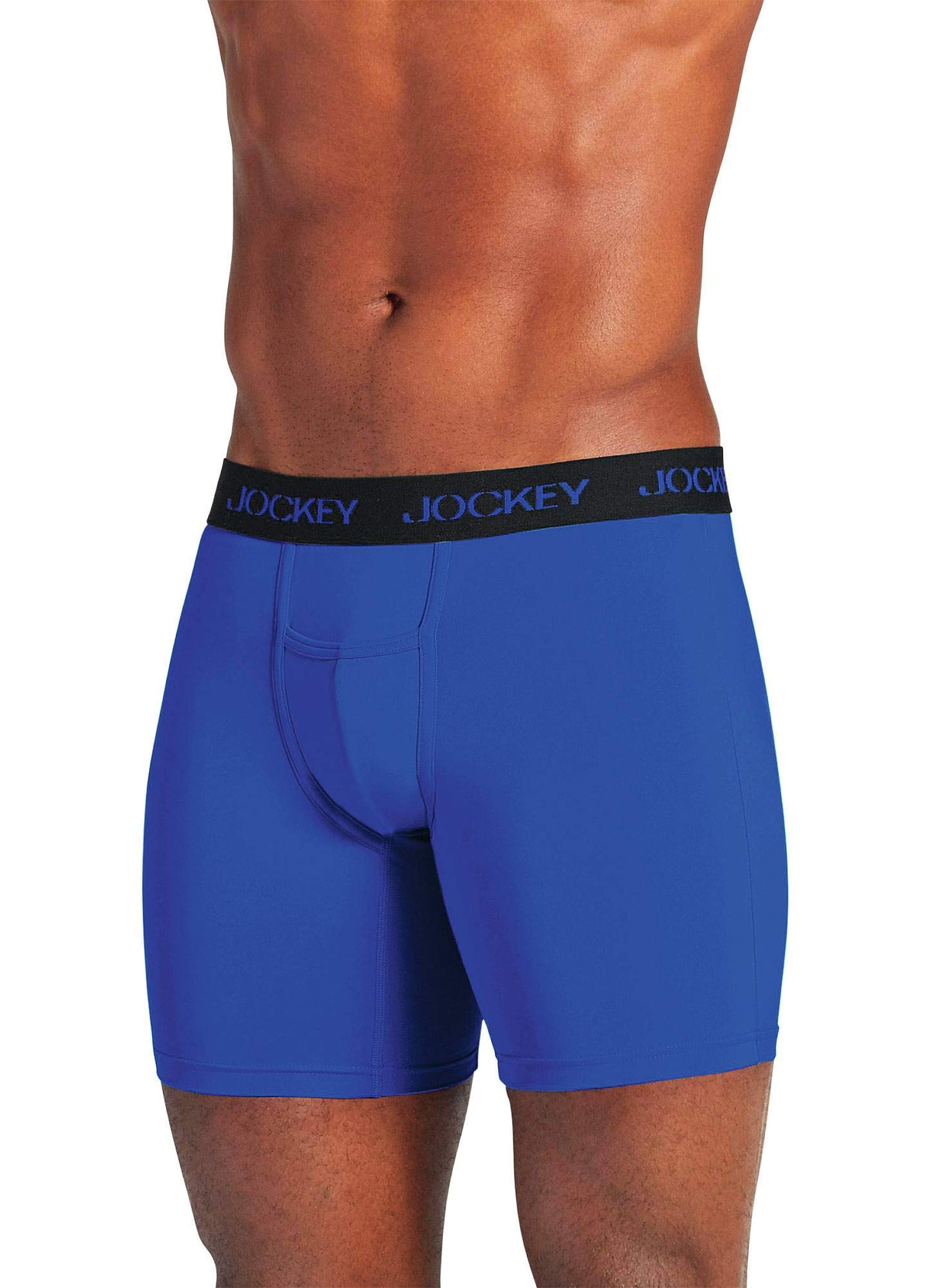 Jockey Men's Underwear Sport Microfiber 7" Boxer Brief, Outrageous Blue, S