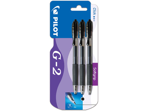 Pilot G207 Retractable Gel Rollerball 0.7 mm (Pack of 3) - Black (Package may vary)