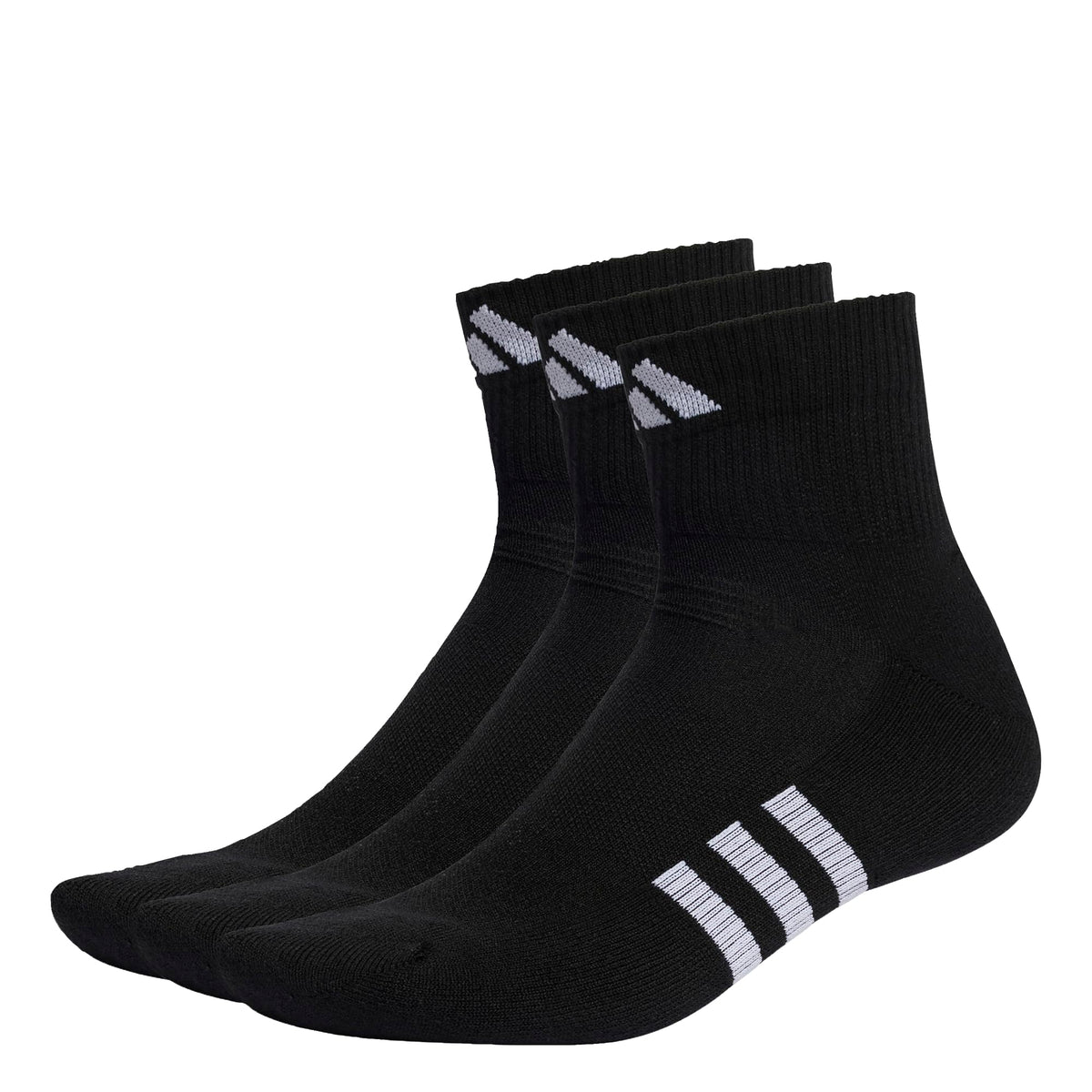 adidas Unisex Kids Performance Cushioned Mid-Cut Socks 3 Pairs, Black/Black/Black, 5-6 Years