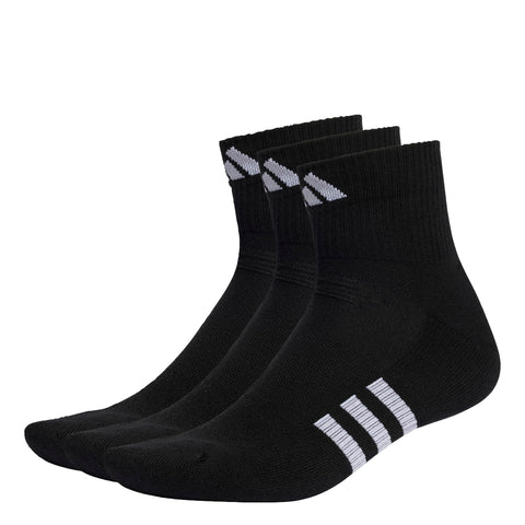 adidas Unisex Kids Performance Cushioned Mid-Cut Socks 3 Pairs, Black/Black/Black, 5-6 Years