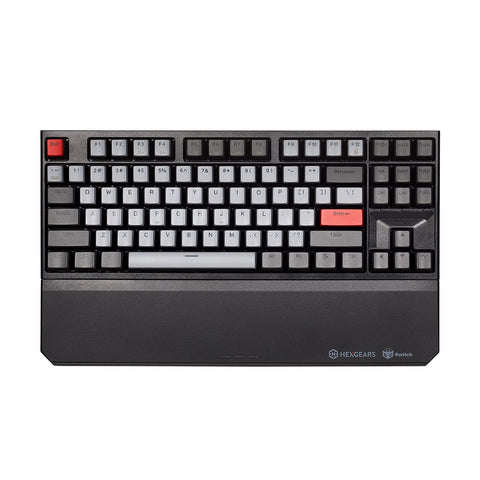 Hexgears X3 Wireless Mechanical Keyboard TKL 87 Keys, Kailh Box 3.0 Red Switch, Ergonomic, N-Key Rollover, Backlit Gaming Keyboard with Wrist Rest for PC/Tablet/PS/Xbox/Mac/Laptop