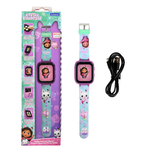 LEXIBOOK, Gabby's Dollhouse, Selfie Watch, HD Touch Screen, 720p Camera, MP3 Player, Built-in Speaker, Dictaphone, Pedometer, 5 Games DMW070GDH