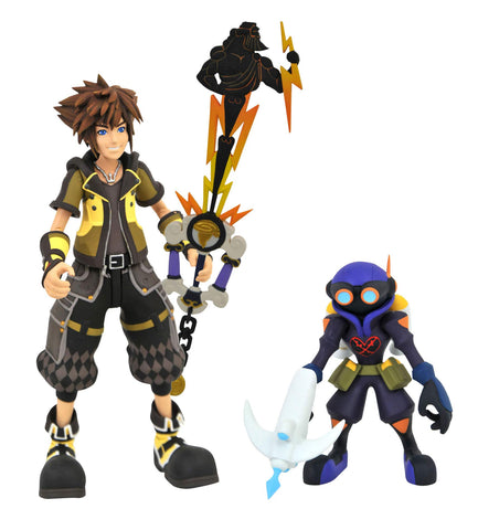 Diamond Select Toys Kingdom Hearts 3: Guardian Form Sora & Air Soldier Heartless Select Action Figure Two Pack, Multicolor