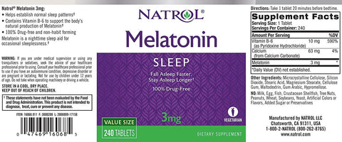 Natrol Melatonin - 3 mg - 240 Tablets