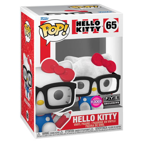 Funko Pop! Hello Kitty 65 - Hello Kitty Hipster Nerd with Glasses Exclusive Flocked