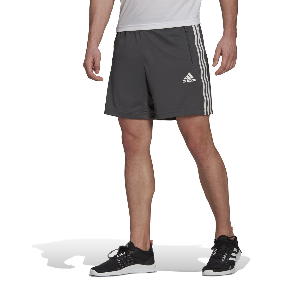 adidas,Mens,3-Stripes Shorts,Grey/White,X-Large
