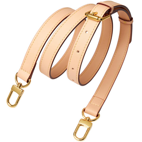BMBMLV Vachetta Leather Strap Adjustable Crossbody Strap for Small Bags Pochette Mini NM Eva Favorite PM MM Nano Speedy (Beige)