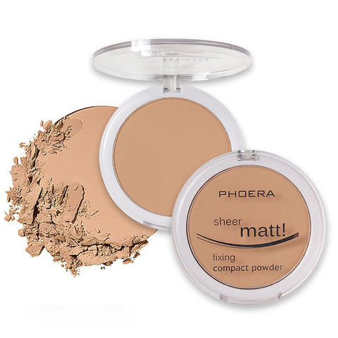AQUAPURITY - PHOERA Sheer Matte Fixing Powder Makeup Base Fixer Setting Powder Foundation Fixing Compact Pressed Powder Long Lasting Make Up Fixer Skin Vitamin E Beauty Blender (204 Buff BeigeÃ¢â‚¬Â¦)