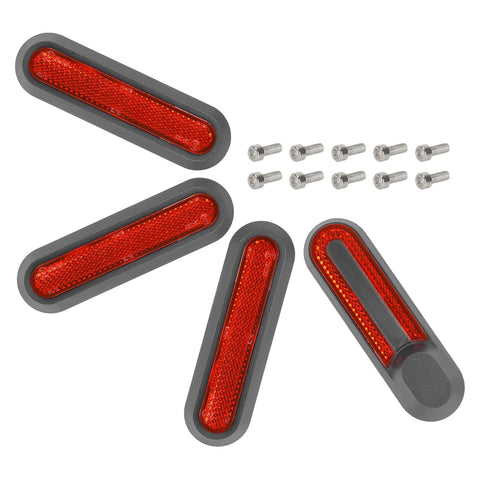 Natcoo Scooter Wheel Cover Reflector Strips for Xiaomi M365, Pro,1S, Essential, Pro2, Mi3, Front & Rear Wheel Protective Cover Reflective Pieces E-scooter Accessories Parts (Red)