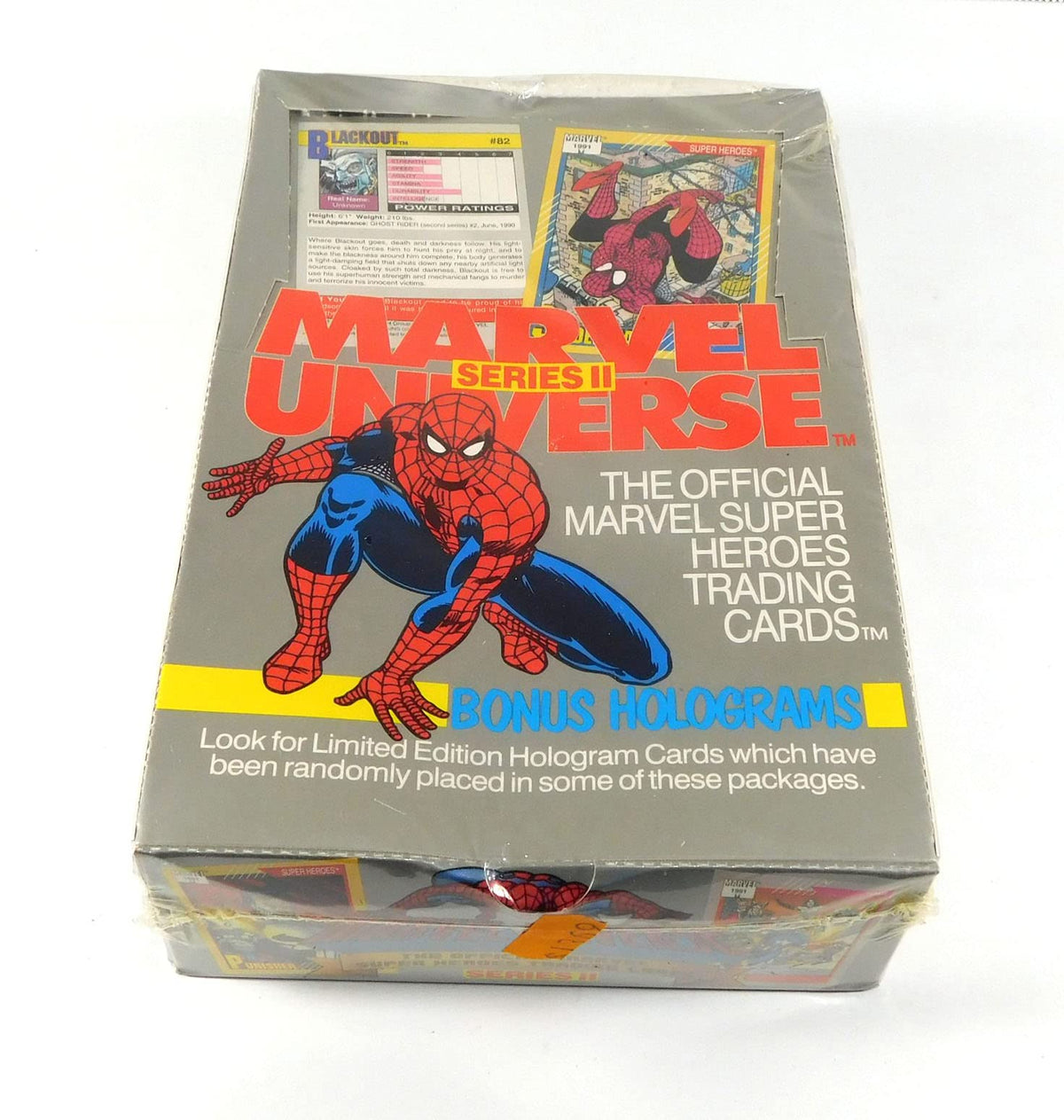 MARVEL UNIVERSE Series II Trading Card Box -36 Factory Sealed Packs (1991)