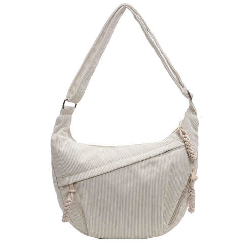 Sanxiner Crescent Bag for Women Men Nylon Crossbody Bags Multi-Pocket Sling Bag Roomy Hobo Bags Moon Bag Slouchy Dumpling Bag, 2-beige