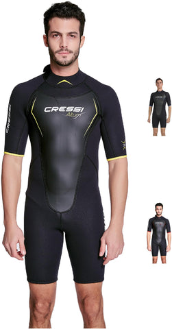 Cressi Men's Cressi Altum Man One piece shorty for Men in 3 mm double lined neoprene, Black Yellow, Large 4 UK
