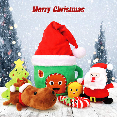 My First Baby Christmas Toys, teytoy 6 Pieces Santa's Christmas Gift, Christmas Playset Decoration Kids Party Favors for Infants Boys and Girls