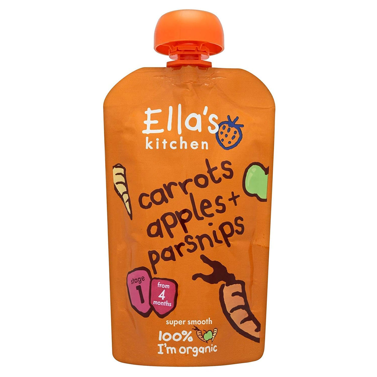 Ellas Kitchen Organic Carrot, Apple, Parsnip 120g x 7 by ELLAS KITCHEN (VEGETARIAN)