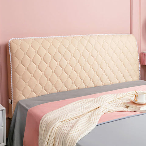 Bed Headboard Covers, Velvet All-inclusive Elastic Headboard Protection Cover,Protector Slipcover for Bed Headboard Dustproof, Headboard Covers for Double Bed/Small Double Washable (Light Brown,100cm)
