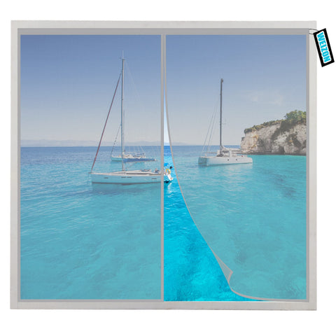 Window Magnetic Fly Screen Mesh 70x110cm Grey Window Fly Screen with Tape and Magnets-Let Fresh Air in Keep Away from Mosquitoes
