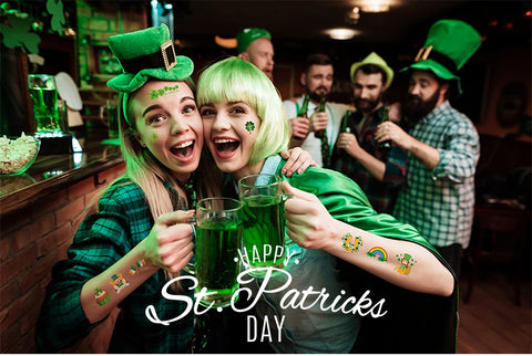 100 PCS St. Patrick's Day Temporary Tattoos,Face Body Shamrock Accessories Tattoos Stickers for Saint Patrick's Day Party Favor Decoration(Style Two)
