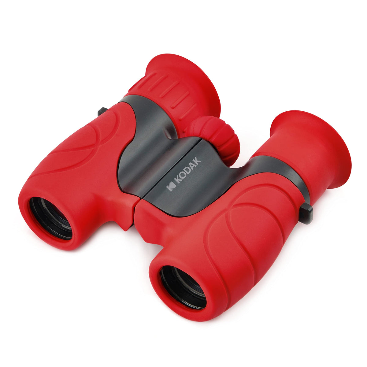 KODAK BCS100 Kids Binoculars - Compact Binoculars for Children, Soft Rubber, Ergonomic Design, Includes Strap and Carrying Case, 8X Magnification - Red