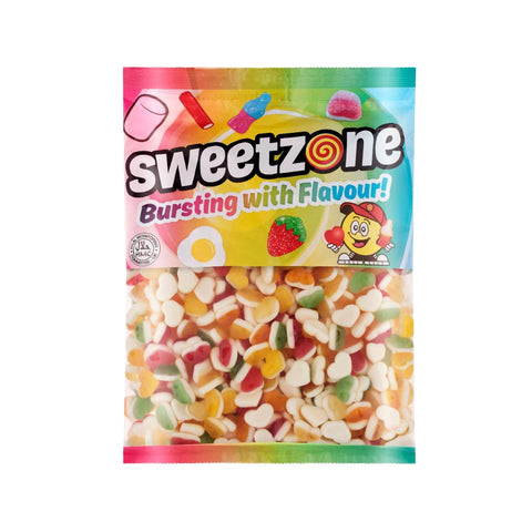 Sweetzone Fruity Love Hearts Sweet Tub, Mixed-Fruit, Halal Sweets Tub, 1kg, Heart Sweets for Sweet Enthusiasts, and Gummy Sweets Connoisseurs