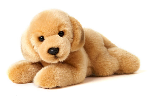 Uni-Toys - Golden Retriever Puppy, Lying Down - 24 cm (Length) - Plush Dog, Pet - Plush Toy, Cuddly Toy