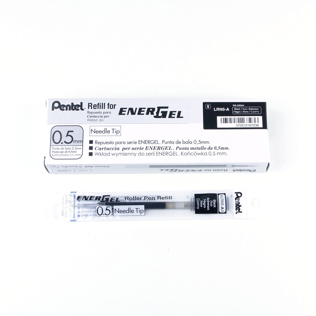 Pentel 0.5mm Energel Refill - Black, LRN5-A, 12 piece