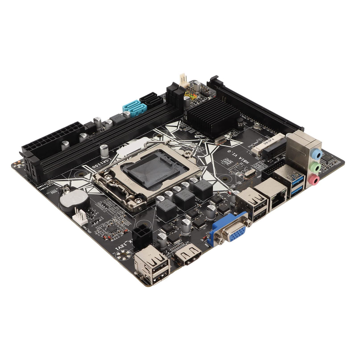 Bewinner H81A Motherboard LGA 1150, 2xDDR3 Computer Motherboard with HDMI, VGA, Integrated 100 Gigabit NIC, Sound Card, M ATX Motherboard with SATA3.0, USB3.0 for Office, Gaming