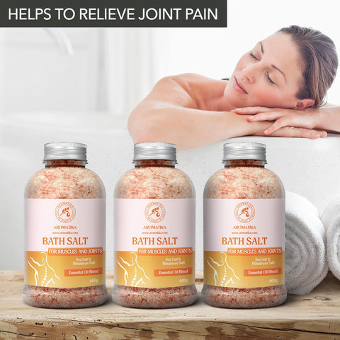 Bath Salt Set Joint & Muscle 3?600g - Bath Salt with Essential Oils Lavender & Sage & Rosemary - Sea Salt and Himalayan Salt - Natural Bath Salt - Good for Bath - Relaxation - Body Care