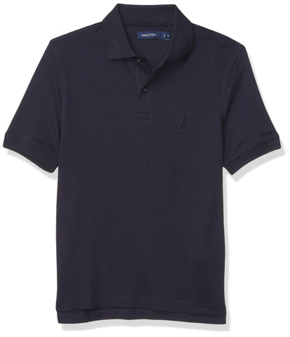 Nautica Men's Classic Fit Interlock Polo, Navy, Small