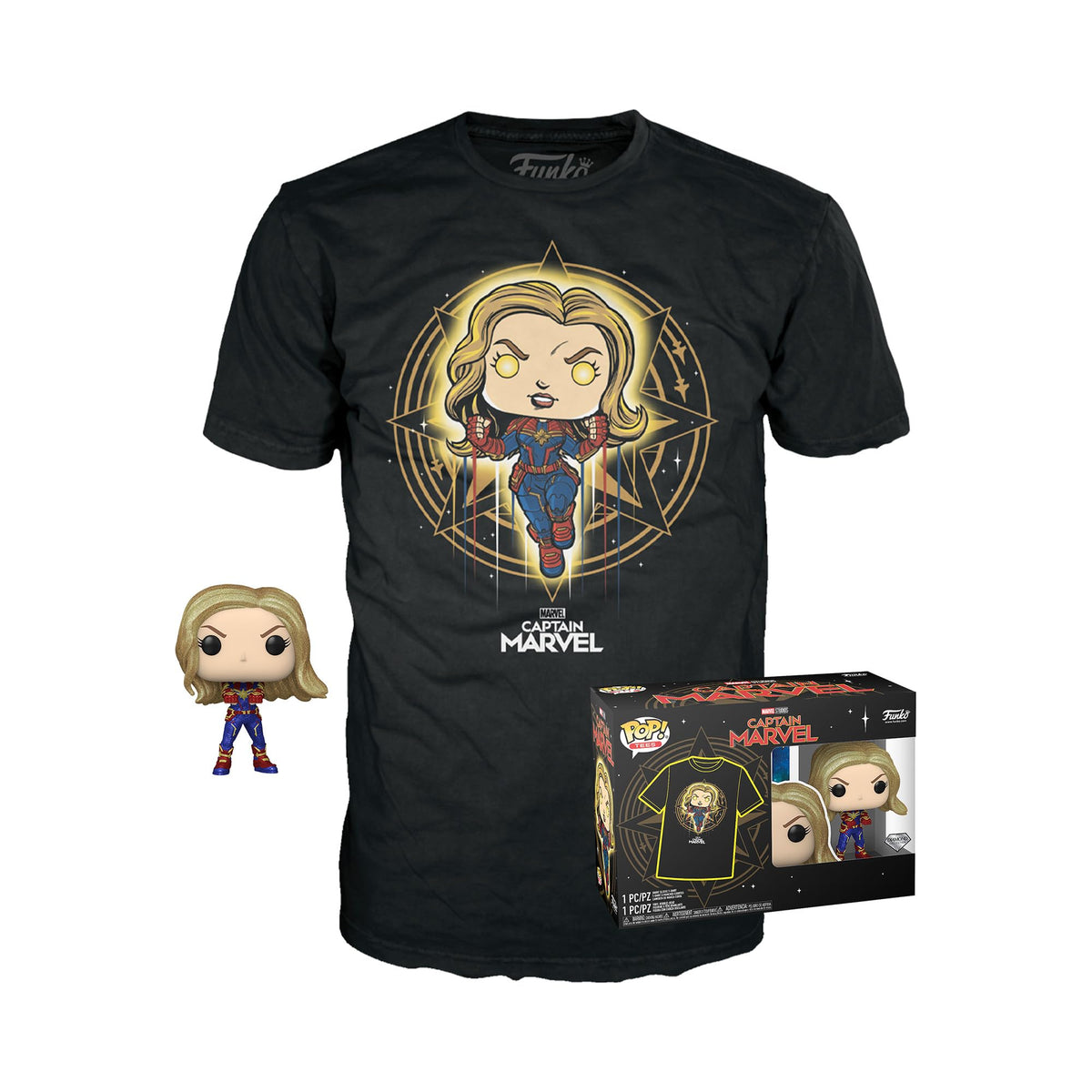 Funko Pop! Pop and Tee: Marvel - Captain Marvel M