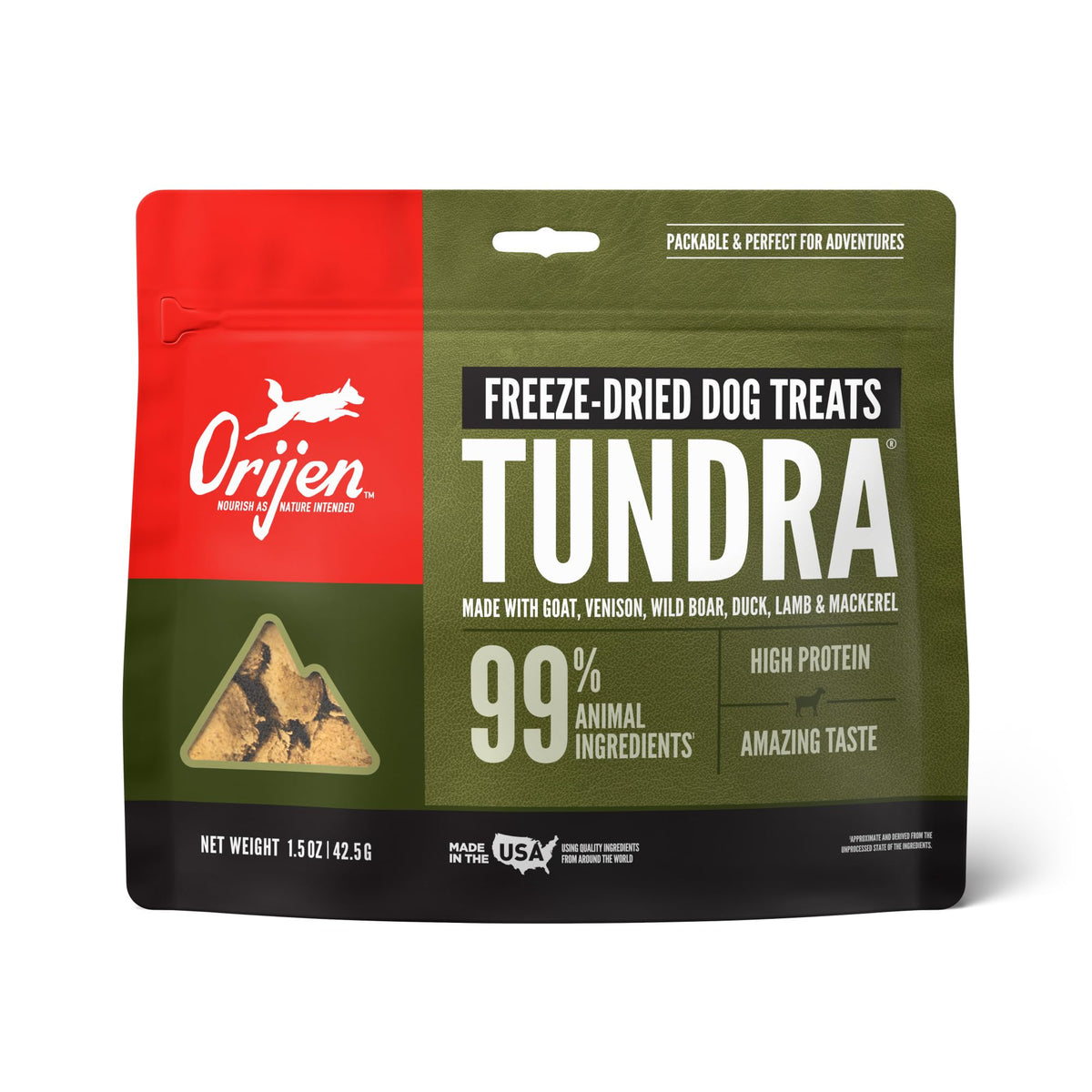 ORIJEN Freeze Dried TUNDRA Dog Treats, WholePrey Ingredients, 1.5oz