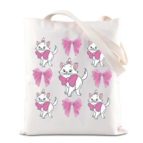 FOTAP Marie Cat Tote Bag Marie Cat Movie Merchandise Marie Ladies Gift Magic Kingdom Gift WDW Gift Marie Cat Lover Gift (Marie Cat tote)