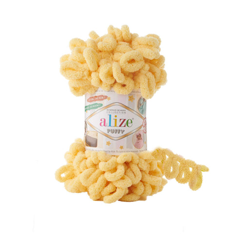 Alize Puffy Baby Blanket Yarn Lot of 5 skeins 500gr 50yds 100% Micropolyester Soft Yarn Baby Blanket Yarn Hand Knitting Yarn Super Chunky Bulky Woven Worested Yarn (509)