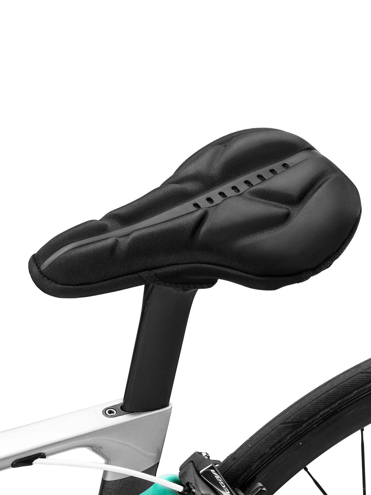 ROCKBROS Bike Seat Cover Bike Seat Cushion Gel Padded Bicycle Seat Cover for Men Women Comfort, Extra Soft Exercise Bicycle Seat Compatible with Peloton, Outdoor & Indoor (10.6"x7.5")