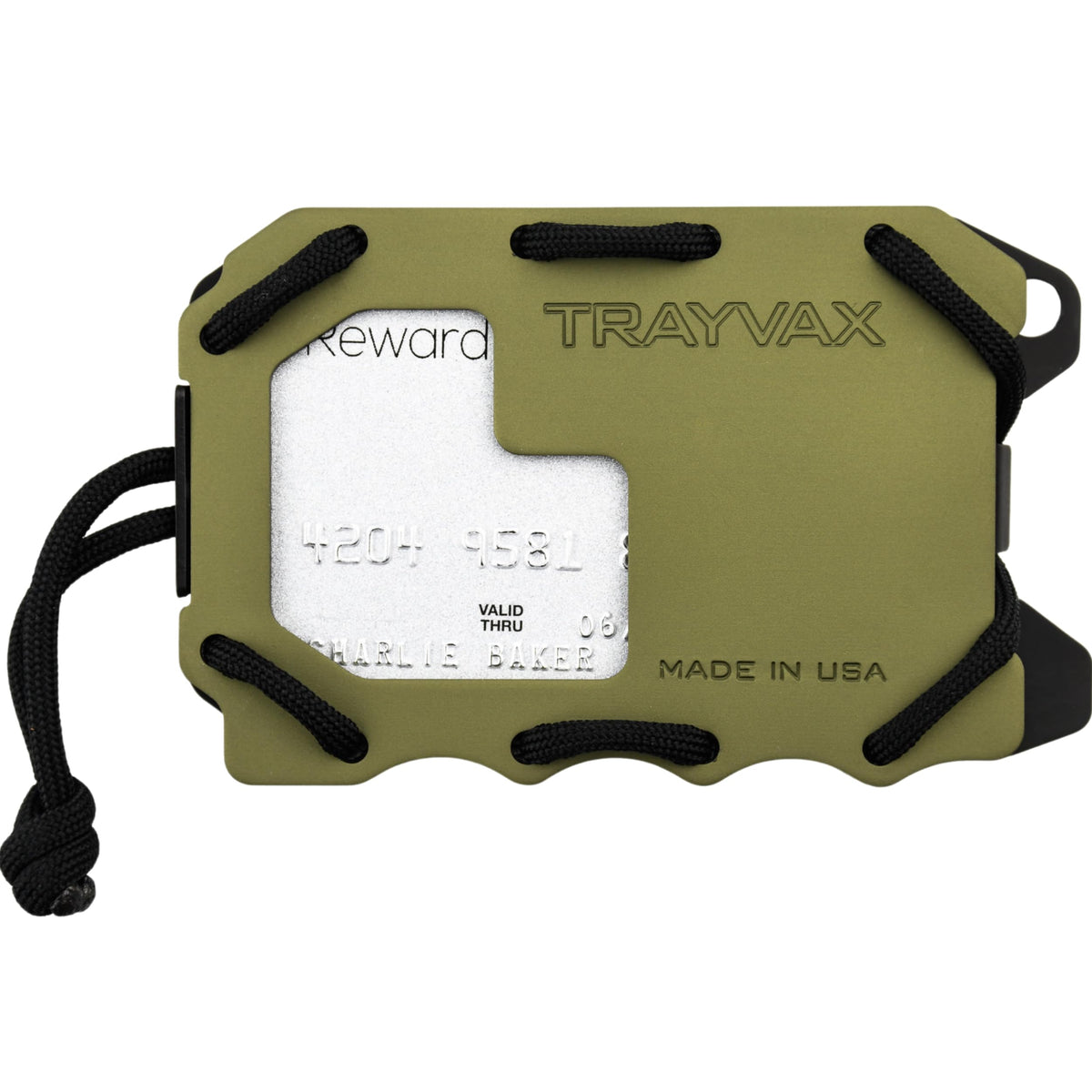 Trayvax Original 2.0 Wallet, RFID Blocking Front Pocket Tactical Metal Credit Card Holder with Money Clip, Slim Minimalist Wallet for Men and Women, OD Green