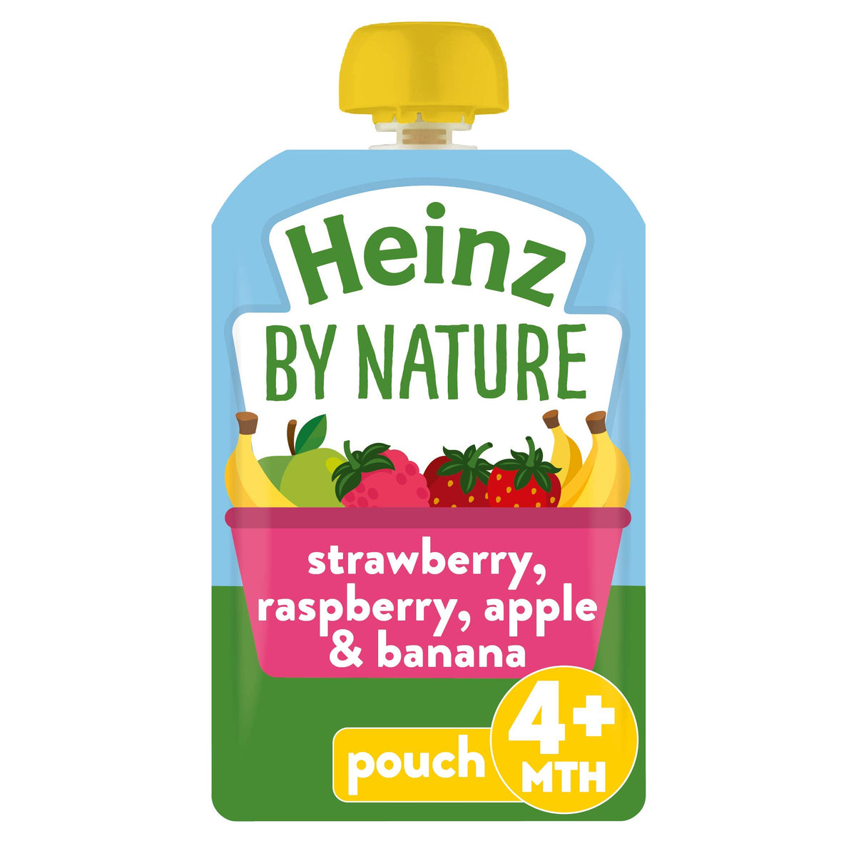 Heinz Strawberry, Banana, Raspberry & Apple Fruit Pouch, 6m+ 100 g (Pack of 6)