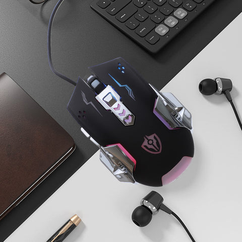 SOLUSTRE Mouse 6d Computer Gamer noiseless Backlit USB for Laptop Computer mice Computer USB Optical mice Computers laptops programmable Ergonomic Gaming Office abs Wired with Lights