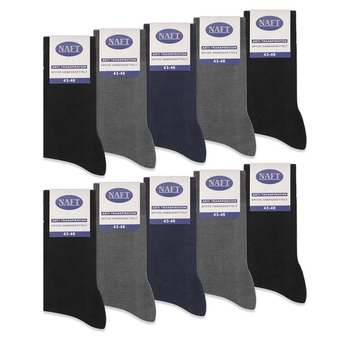 sockenkauf24 10 Pairs Dress Socks for Women and Men 100% Cotton without seam and unpleasant elastic straps at the top multiple gradings (9-11, 4 x Anthracite | 2 x Navy | 4 x Black)