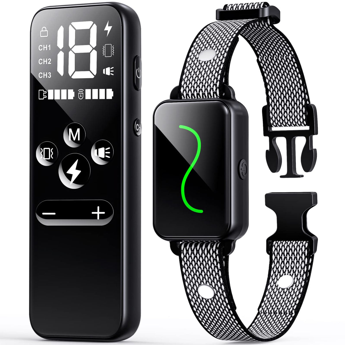 Vsezund Shock Collar, Training Collar with Remote for Small, Medium, Large Dogs with Vibration, Electric Shock, Beep, Security Lock, and Waterproof