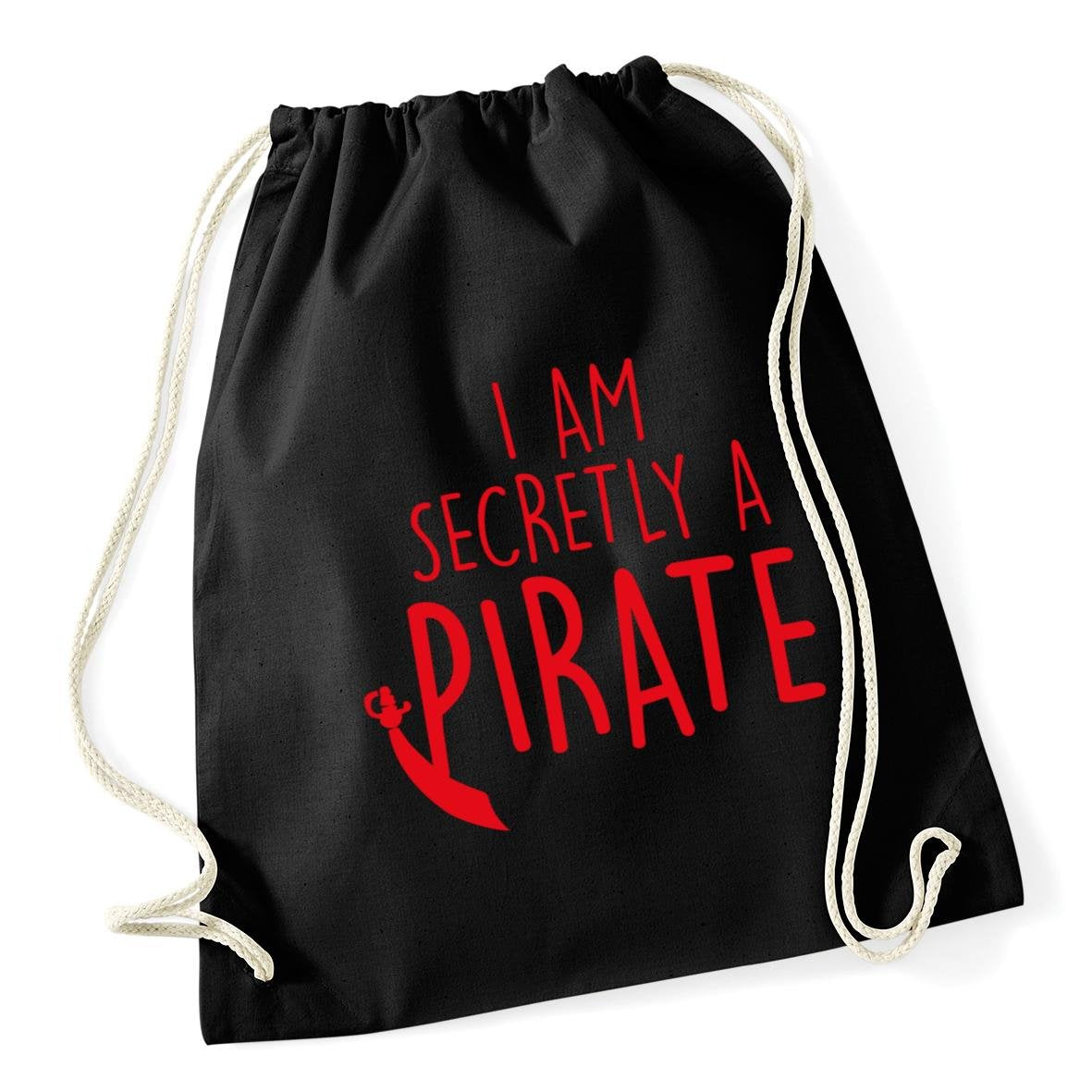 Hippowarehouse I am secretly a pirate Drawstring Cotton School Gym Kid Bag Sack 37cm x 46cm, 12 litres
