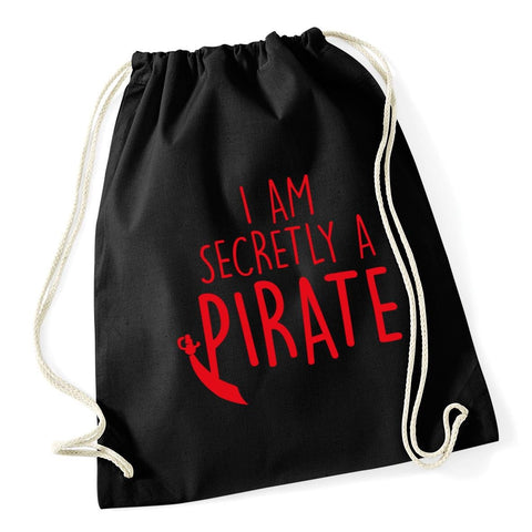Hippowarehouse I am secretly a pirate Drawstring Cotton School Gym Kid Bag Sack 37cm x 46cm, 12 litres