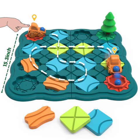 BONITOTO Kids Toys STEM Board Games - Logic Road Builder Brain Teasers Puzzles for 3 to 4 5 6 7 Year Old Boys Girls, Educational Montessori Birthday Gifts for Ages 4-8 Preschool Classroom Learning