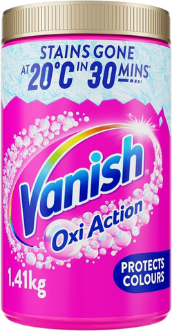 Vanish Gold Oxi Action Stain Remover and Laundry Booster Powder for Colours 1.41 kg, Removes Tough Stains at 20ÃƒÆ’Ã†â€™ÃƒÂ¢Ã¢â€šÂ¬Ã…Â¡ÃƒÆ’Ã¢â‚¬Å¡Ãƒâ€šÃ‚Â°C in 30 Mins in Just One Wash, Safe on Everyday Fabrics (Packaging May Vary)