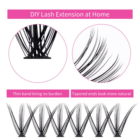 Individual Cluster Lashes Extensions 40D 0.07 D Curl 15-20mm Mixed Trays Extensions 240Pcs Individual Cluster Lashes DIY Eyelash Extensions at Home (40D-0.07D,15-20mm)
