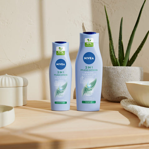 NIVEA 2-in-1 Care Express pH-Balance Shampoo + Conditioner (400 ml), Hair Shampoo & Conditioner with Aloe Vera, 2-in-1 Hair Care for Naturally Beautiful Hair