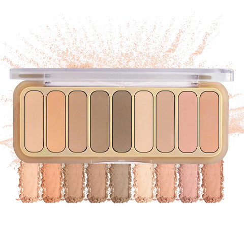 QIUFSSE Naked Eyeshadow Palette Mini Nude Eye Shadow Palette Makeup Long Lasting Waterproof Neutral Eyeshadow Palette,Ultra-Blendable,Rich Colors,Great for Travel - 04 Milk Tea