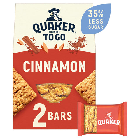 Quaker Porridge To Go Cinnamon Squares, 55 g, Pack of 6