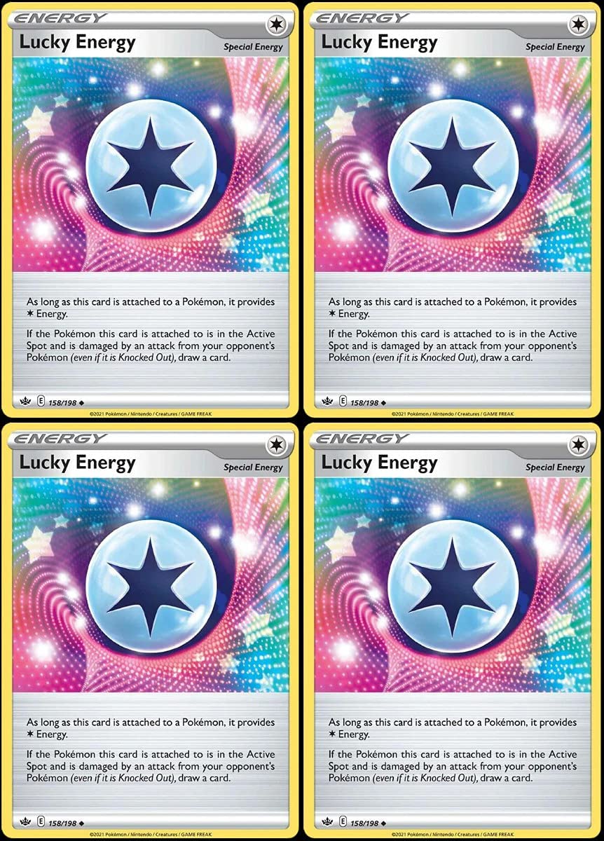 Lucky Energy 158/198 - Chilling Reign - Pokemon Special Energy Card Lot - Playset x4